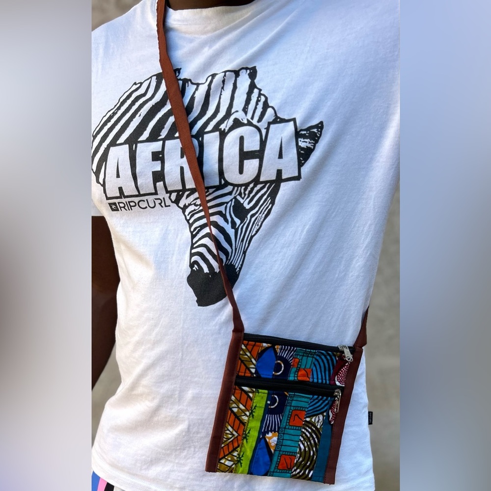 NW 💯 Cotton Patch Vlisco Fabric Crossbody Purse Sz 6”x6”